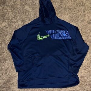Nike Blue and Neon Patterned Men's Hoodie